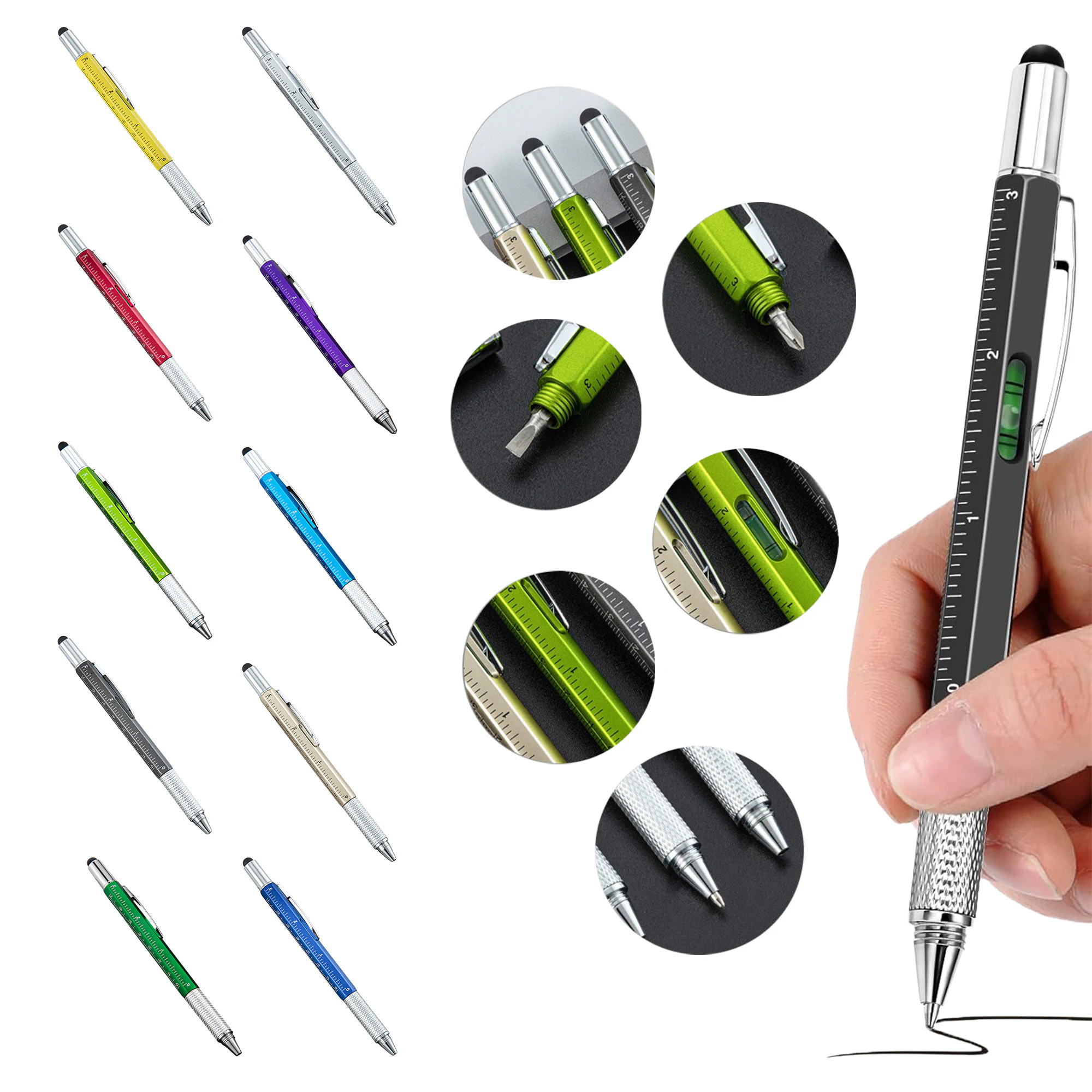 6 in 1 multi tool pen 6 in 1 multi tool pen-Without-Logo