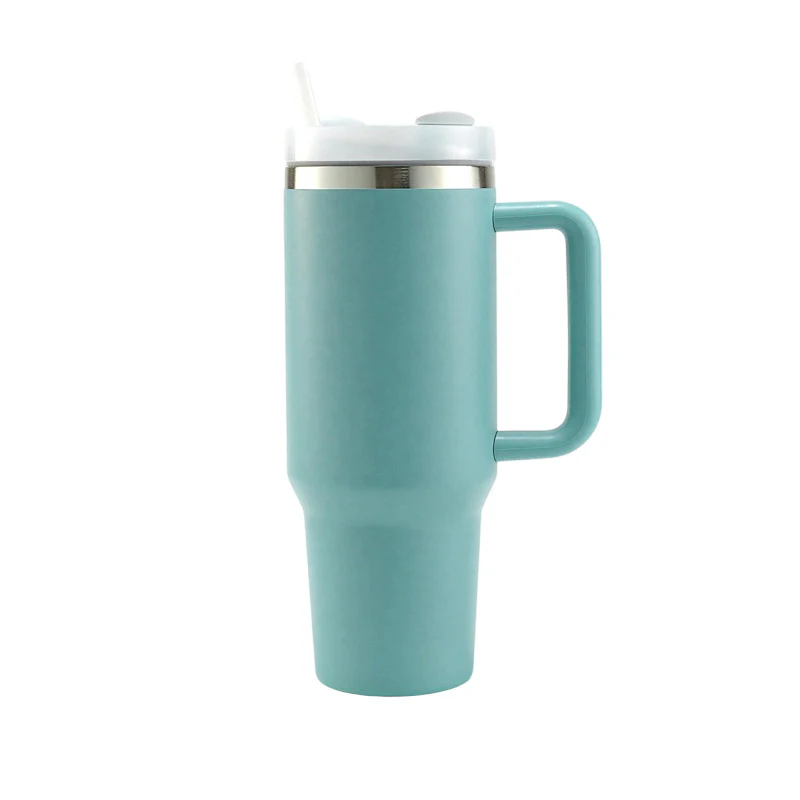 40 oz tumbler with handle and straw lid 40 oz tumbler with handle and straw lid-Eucalyptus-Green
