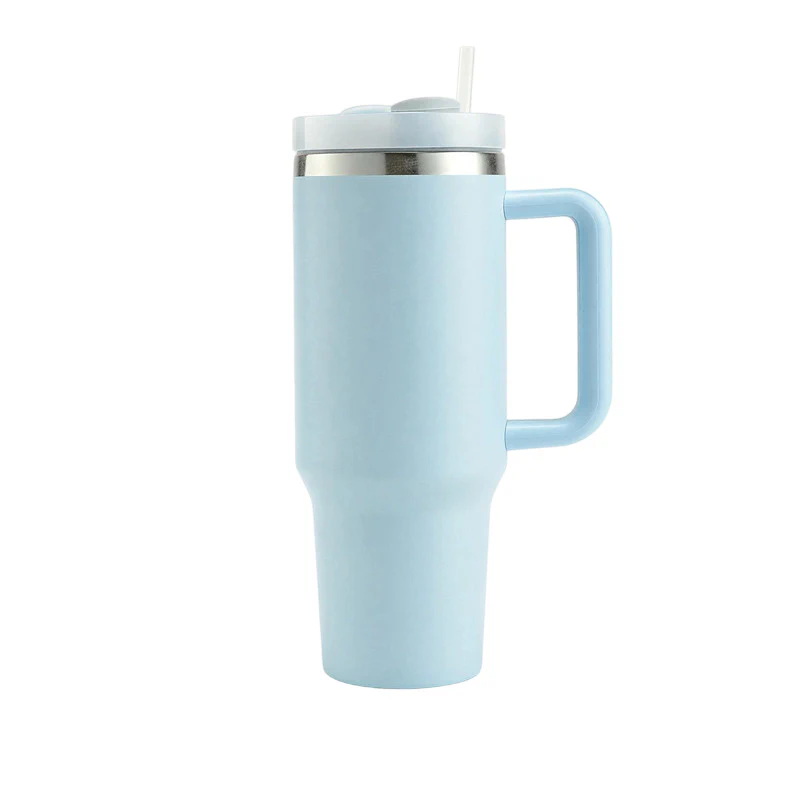 40 oz tumbler with handle and straw lid 40 oz tumbler with handle and straw lid-Light-Blue