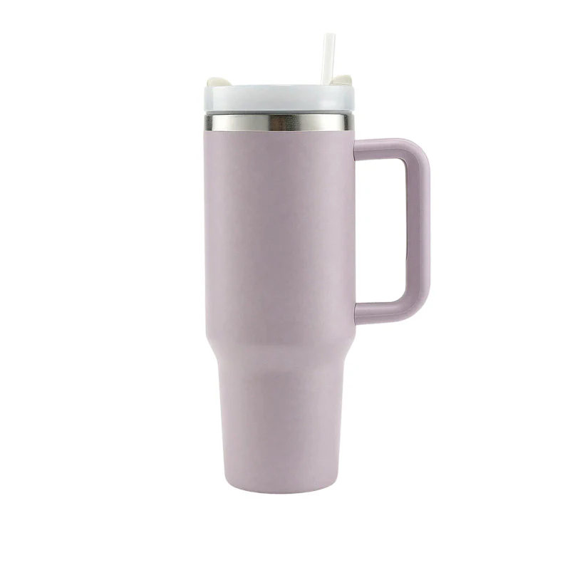 40 oz tumbler with handle and straw lid 40 oz tumbler with handle and straw lid-Light-Purple