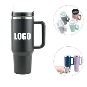 40 oz tumbler with handle and straw lid-Main-Logo