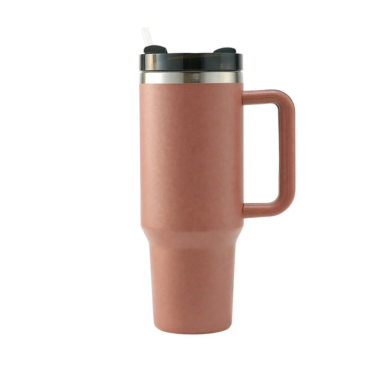 40 oz tumbler with handle and straw lid 40 oz tumbler with handle and straw lid-Red-Embroidery